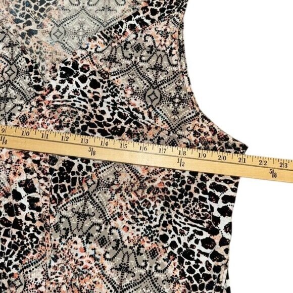 Dana Buchman Womens XL Sleeveless Animal Print Wrap Blouse Polyester - Picture 6 of 7